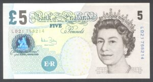 Bank of England, Bailey, £5 (2004). Series LD21 (Duggleby; B398). EF.