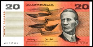 Australia, Reserve Bank, Knight-Stone, $20 (1979), XVK 789380 (Pick 46c). EF.