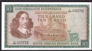 South Africa, Reserve Bank, 10 rand (1975), series C 352, (Pick 114c). UNC.