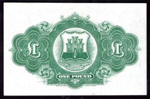 Gibraltar, Government Issue, £1, 3-10-1958, F762987 (Pick 15c). VF-EF. - Image 2
