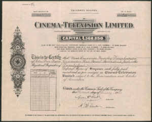 Cinema-Television Limited, 6d deferred shares, 1942