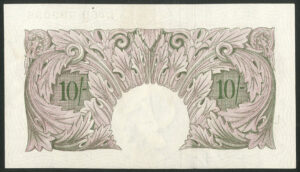 Bank of England, K.O. Peppiatt, 10 shillings, emergency issue, 1940, L--D, AUNC - Image 2