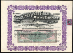 South Africa, Lancaster West Gold Mining Company Limited, 25 shares of £1, 1909 - Image 1