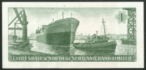 Clydesdale & North of Scotland Bank Ltd., 1 pound, 2nd May 1962, B/D 174610, EF - Image 2