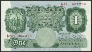 Bank of England, C. P. Mahon, £1, [1928], A-- first series, AUNC