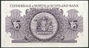 Scotland, Clydesdale & North of Scotland Bank Ltd., £5, 2nd Sept 1953, J. J. Campbell, GVF+ - Image 2