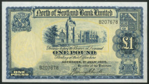 Scotland, North of Scotland Bank Ltd., £1, 1st July 1939, Harvey Smith, VF-EF