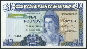 Gibraltar, £10, 21st October 1986, Pick 22b, UNC