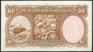 New Zealand, Reserve Bank of New Zealand, 10 shillings, [1958]. AUNC - Image 2