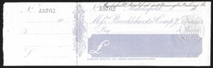 Brocklehursts & Co., Macclesfield, unused cheque, 18[64] - Image 1