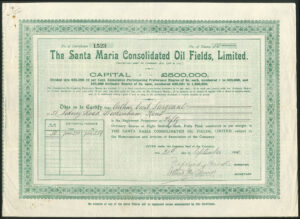 U.S.A., Santa Maria Consolidated Oil Fields Ltd., ordinary shares, 1920