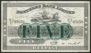 Northern Ireland, Northern Bank Ltd., £5, Belfast, 1st Oct 1968 (BNYB NI614), VF