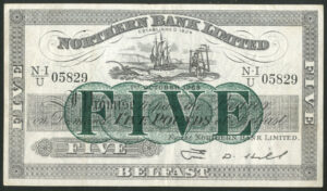 Northern Ireland, Northern Bank Ltd., £5, Belfast, 1st Oct 1968 (BNYB NI614), GVF