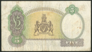Northern Ireland, National Bank Ltd., £5, 1st Jan 1949 (PMI NA80), F - Image 2