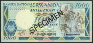 Rwanda, Banque Nationale, 1000 francs, SPECIMEN, 1-7-1981, UNC