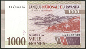Rwanda, Banque Nationale, 1000 francs, 1-12-1994, UNC