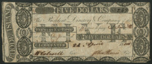 U.S.A.-Rhode Island: Farmers Exchange Bank, Gloucester, $5, 1808, Fine