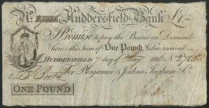 Huddersfield Commercial Bank (Benjamin & Joshua Ingham & Co.), 1 pound, 181[6]. AVF - Image 1