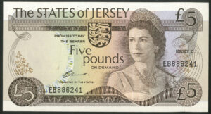 Jersey, States of Jersey, £5 (1976), Clennett sig., AUNC