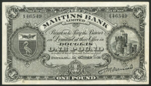 Isle of Man, Martins Bank Limited, £1, 1st October 1938, AVF