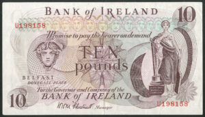 Ireland, Bank of Ireland, £10, (1972), Chestnutt (BNYB NI223a), VF
