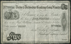 Derby & Derbyshire Banking Co., 5 pounds, 18-(c. 1880)