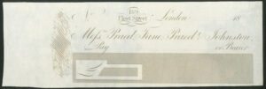Praed, Fane, Praed & Johnston, London, 189 Fleet Street, Bearer, 18-[circa 1845]