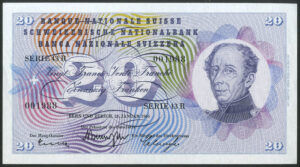 Switzerland, Banque Nationale Suisse, 20 francs, 21st January 1965, (Pick 461 (L)), AUNC