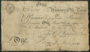 Andover Old Bank, W. S. Wakeford & Sons, 1 pound, 18[19], VG