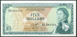 East Caribbean Currency Authority, 5 dollars, (1965), sig. 10, Pick 14h, AUNC
