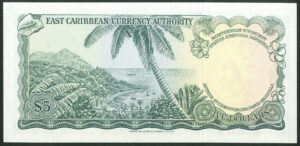 East Caribbean Currency Authority, 5 dollars, (1965), sig. 10, Pick 14h, AUNC - Image 2