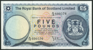 Scotland, Royal Bank of Scotland Ltd., £5, 2nd April 1973, (BNYB SC817), AUNC