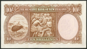 New Zealand, Reserve Bank of New Zealand, 10 shillings, 1960-67, Fleming sig. - Image 2