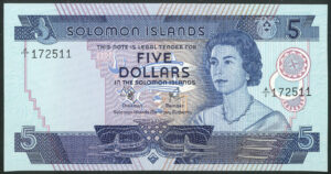 Solomon Islands, Monetary Authority, 5 dollars, (1977), Pick 6a, UNC