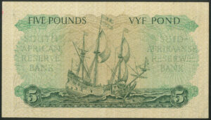 South Africa, South African Reserve Bank, 5 pounds, 11.3.59, Pick 96c, VF - Image 2
