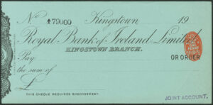 Royal Bank of Ireland Limited, Kingstown, 19[04], order, unused, no counterfoil - Image 1