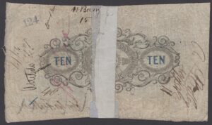 Royston Bank (John George Fordham, Henry Fordham and Frederick Nash Fordham), 10 pounds, 1853 - Image 2