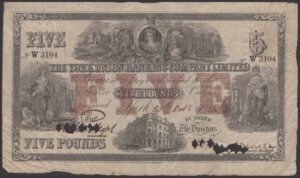 York Union Banking Company Limited, 5 pounds, 1888