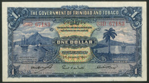 Trinidad and Tobago, Government, 1 dollar, 1st January 1943, Pick 5c, GVF