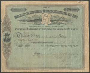 South Africa: Great Kruger Gold Mining Co. Ltd., £1 shares, 188[90], #1573, toned AVF