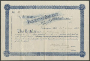 Canada, Alliance Prospecting Syndicate of British Columbia Ltd., $500 shares, 189[6]