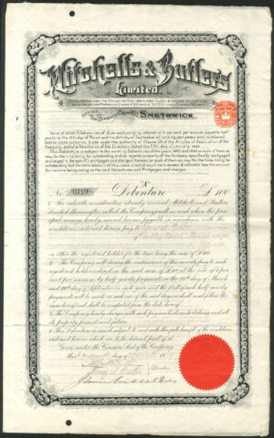 Great Britain: Mitchells & Butlers Ltd., 'A' Debenture, £100, 19[04]