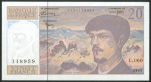 France, Banque de France, 20 francs, 1997, Pick 151i, UNC