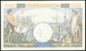 France, Banque de France, 1000 francs, 24th Oct 1940, Pick 96, GEF - Image 2