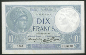 France, Banque de France, 10 francs, 4-12-1941, Pick 84, AUNC