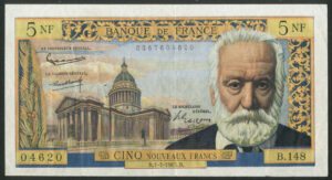 France, Banque de France, 5 Nouveaux Francs, 1-7-1965, Pick 141a, VF