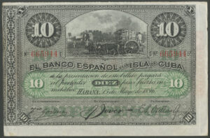 Cuba, El Banco Español de la Isla de Cuba, 10 pesos, 15 May 1896