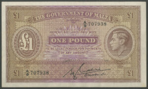 Malta, Government, 1 Pound, (1940), Pick 20b, GEF