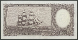 Argentina, El Banco Central, 10 pesos on 1000 pesos, 1969-71, Pick 284, EF/UNC - Image 2