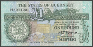 Guernsey, States of Guernsey, 1 pound, (1980) M.J. Brown, H prefix, (BNYB GU35b). UNC